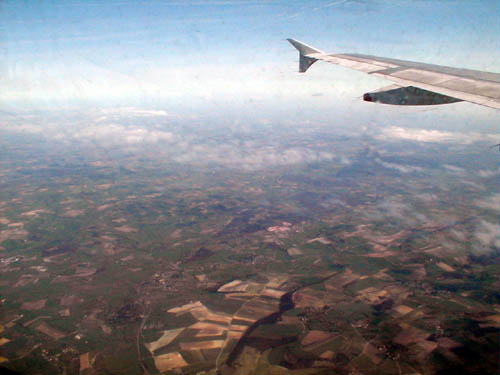France from the plane window